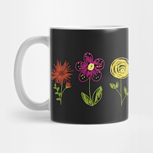 Hand drawn colorful flowers sketch Mug